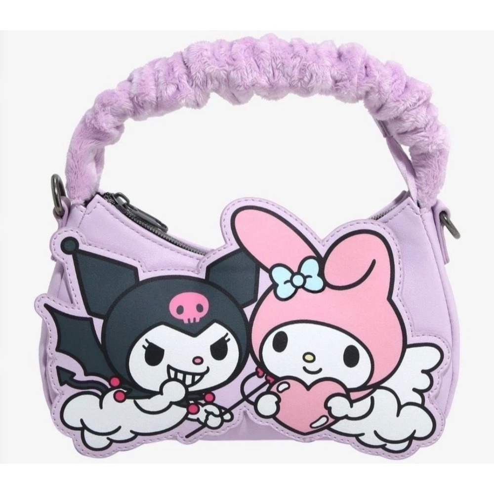 Loungefly Handbag Womens Small Purple Kuromi My Melody Angel‎ Devil Crossbody